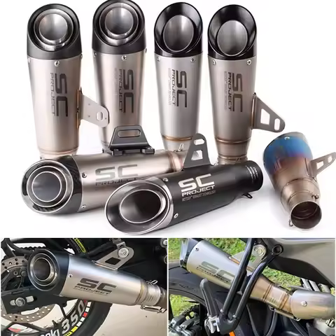Motorcycle Exhaust Universal 51 60MM Muffler Pipe DB Killer GP-Project For Yamaha R6 R15 R1 R3 MT07 