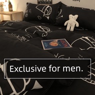 fluffy bedsheet set fitted bedsheet Cotton Single Student Bedding Men's Duvet Cover