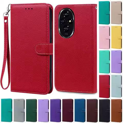 For Honor 200 Case Honor 200 Pro Case Silicone Pu Leather Wallet Case For Honor 200 5G Phone Case Fo