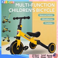 New Kids 4-in-1 Baby Tricycle With Push Handle Kids Bycycle Stroller Bicycle Toddler Balance Bike