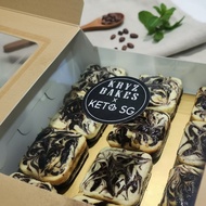 Keto Cheesecake Fudge Chocolate Brownies 4, 8, 12 squares or 8" Whole Cake Low Carb Sugar Free Brown