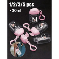 Transparent Empty Bottle Hand Sanitizer, Flower White Initials A-Z Creative Print Pattern,Travel, Br