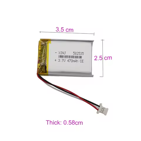 3.7V 470mAh 1.74Wh Li Lithium Battery 582535 3Pin 51146 Connector Replace 70Mai Rearview D07 Car DVR