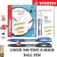 [ 50 PCS ] STABILO LINER 348 FINE BALL PEN 0.5MM / STABILO 348 FINE BALL PEN 0.7MM