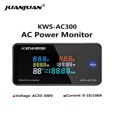 KWS-AC300 Digital Voltmeter AC 50-300V Voltage 45-65Hz Power Energy Meter LED AC Wattmeter 0-100A De