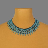 Turquoise bead collar necklace for women, Elegant necklace gift for sister