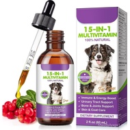 Dog Multivitamin Drops, 15 in 1 Multivitamin Liquid for Dog with Vitamin C-20 Mg, Vitamin D-100 Iu &