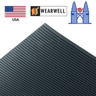 Wearwell 381 Standard Corrugated Vinyl Chemical Resistant Runner Mat 1/8″ x 3′ x 150′ Black