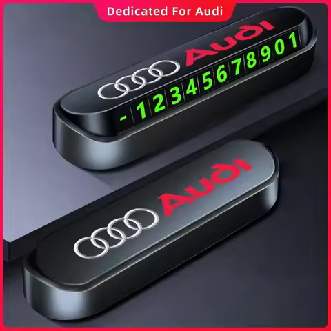 Car Temporary Parking Card For AUDI Phone Number Card Plate Sticker For Audi Sport Sline A4 TT A6 A3