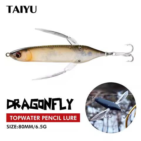 TAIYU Dragonfly Floating Water Waves Crawling Surface System Lure 8cm 6.5g Insect Bait Tractor Crawl