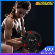 Greener แผ่นน้ำหนัก ดัมเบล บาร์เบล Weight Plate 10 KG. แผ่นน้ำหนักยาง รูขนาด 5 cm น้ำหนัก 10 KG แผ่น