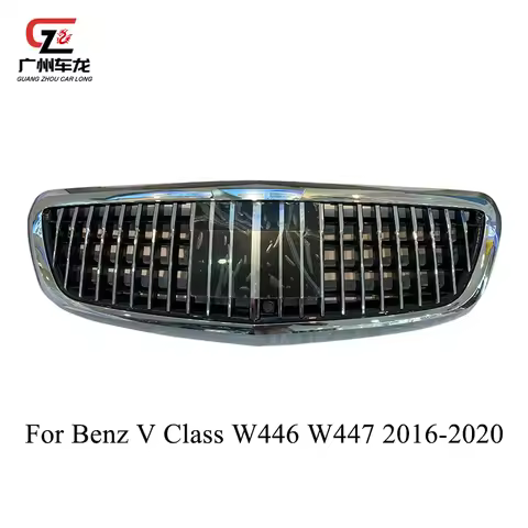 Chrome Sliver Maybach Style Grill For Mercedes Benz Vito V Class V250 V260 W446 W447 2016-2022 Front
