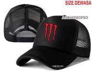 topi trucker jaring monster energy pabio motogp pria/wanita