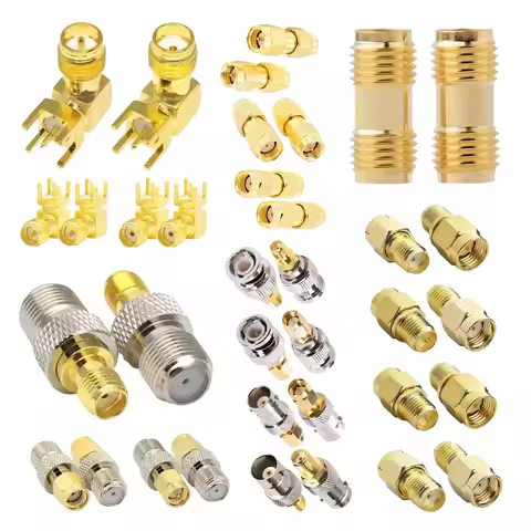 5pcs Coupler Adapter SMA Male Female To RP SMA BNC PL259 SO239 TNC Connector Converter Antenna Radio