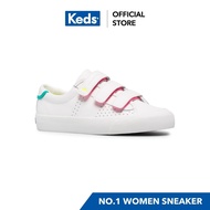 KEDS WH64501 CREW KICK 75 V LEATHER/WHITE/TEAL Women's white canvas shoes good