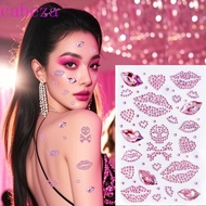 CABEZA Face Temporary Tattoos, Bowknot Makeup Sticker 3D Crystal Face Sticker, Stage Makeup Sparklin