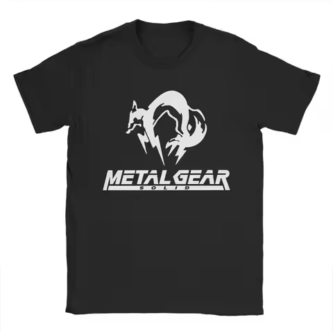 Aesthetic Metal Gear Solid Logo Tshirts Men Round Neck Short Sleeve Clothes Fox Hound 100%Cotton Sum