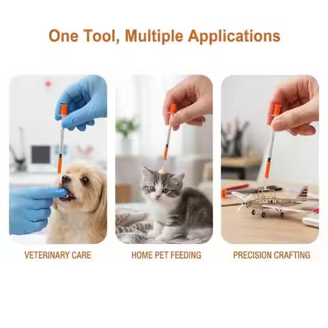 5Pcs 0.3/0.5/1ML Disposable Plastic Veterinary Syringe Orange Cap Sterile Insulin Syringe With Needl
