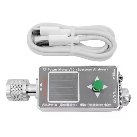 AT14 35Mhz-4.4Ghz N-Type RF Power Meter V10 Spectrum Analyzer Display Communication -70-+30Dbm Atten