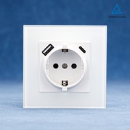European Style Wall Socket with German Plug USB-A and USB-C European Standard Socket Strip ce Authen
