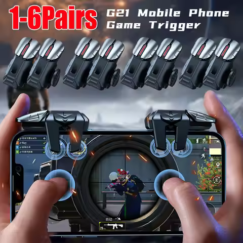 1-6Pairs G21 Mobile Phone Game Trigger Gamepad Joystick 6-Finger L1 R1 Key Button Game Fingertips Fo