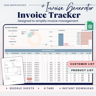 Invoice Generator, Invoice Tracker Google Sheets, Invoice Templete Spreadsheet, Payment Tracker