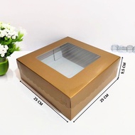 (10 Pcs) Fuji box Packaging Window Box Kotak kek Hampers Cake Kuih Bread Cookies 25 cm x 25 cm x 9,5