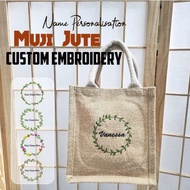 Name Personalize Jute Tote CNY Lunch Bag Muji