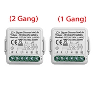 Tuya ZigBee Smart Dimmer Switch Module Supports 2 Way Control DIY Dimmable Switches 10A Work for Ale