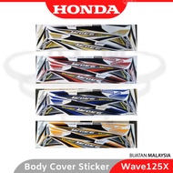HONDA Wave125X Body Cover Set Coverset Stripe Strike Sticker Wave125X - Orange Blue Gold Red