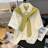 ÁO BẦU CÔNG SỞ MÙA HÈ-ÁO BẦU THIẾT KẾ BABAYDOLL KẺ CARRO KÈM KHÈN XINH XẮN