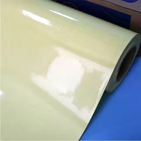 12"-60" x 50m A4/A3 ROLL Yellow Paper Liner Self Adhesive Glossy Cold Lamination Film Roll