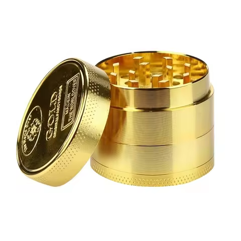 Golden Coin Style Zinc Alloy 4 Layer Metal Herb Grinder Tobacco Spice Crusher Miller Durable Tobacco