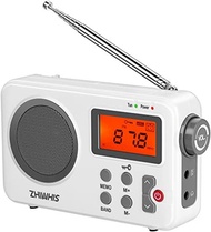 ZHIWHIS Portable Radio， AM FM Shortwave Digital Tuner with Best Reception， Battery Operated Clock Ra