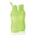 Tupperware Eco Sports Water Bottle Flip Top 1 Ltr 2pcs