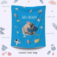 SELIMUT BAYI CUSTOM FOTO & NAMA FREE DESIGN DAN NAMA BAHAN LEMBUT