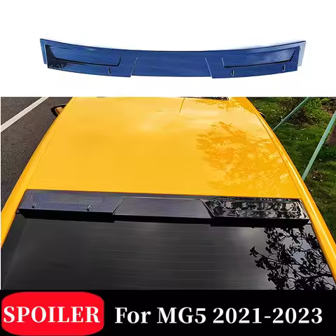 For MG5 2021-2023 Rear Window Roof Car Spoiler Wings ABS Plastic Black Carbon Exterior Tuning Access