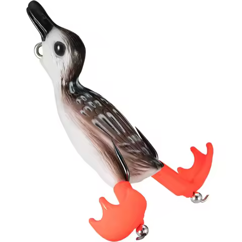 1Pc Soft Lure 9cm/11g Rotating Legs Fishing Lure Duck Artificial Bait Frog Fishing Bait 3D Eyes Fish