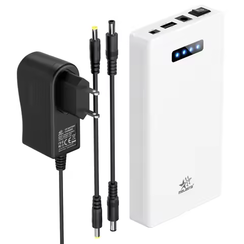 Melasta 12V Battery Pack with Charger for LED Strip 5.2Ah 18650 Rechargeable with 12V 9V DC and 5V U