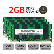 (ต้นฉบับ) Hynix 8GB (4ชิ้น2GB) PC2-4200S DDR2 533MHz CL4 200PIN หน่วยความจำ RAM โน๊ตบุ๊ค SODIMM