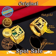 GD4 916 Gold Men's Emerald Dragon Ring