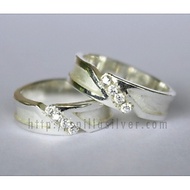 Cincin Couple Cincin Perak Cincin Kawin Cincin Tunangan B-24 CINCIN TUNANGAN PERAK DAN PALLADIUM