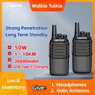 Mini Motorola Walkie Talkie 10KM Channel 16 UHF Hotel Outdoor 50W 26800mAH USB Type-C Charging