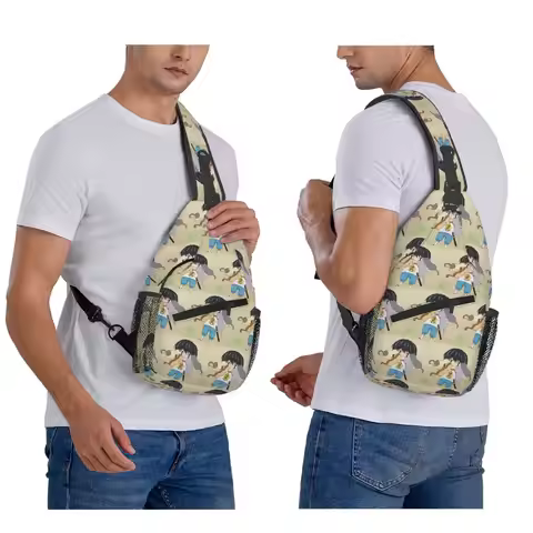 Cute Anime Kotaro Lives Alone Chest Bag Men Sling Crossbody Backpack Chest Bag Traveling Hiking Dayp