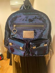 Authentic COACH Poppy Sequin Spotlight Backpack Blue 15348 亮片後背包