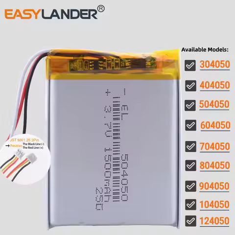 JST1.25mm 3Pin 104050 3.7v 2400mAh Li-Polymer Li-ion Battery Lipo 304050 404050 504050 604050 704050