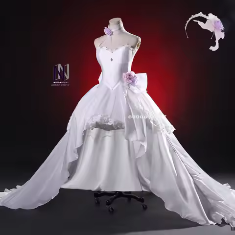 Hot Date A Live Cosplay Costume Japanese Anime Kurumi Tokisaki Role Playing Pretty While Dress Outfi