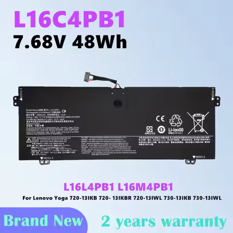 L16C4PB1 Battery For Lenovo YOGA 720-13IKB 730-13IWL L16M4PB1 L16L4PB1 Series 7.68V 48Wh