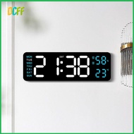 DCFF Wall-mounted Electronic Wall Clock Multi-functional Temperature Digital LED Clocks Date Display Table Clock for Bedroom