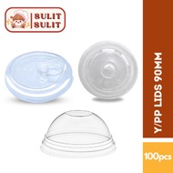 [100pcs] 90mm Trasparent Lids/ Flat Lid/Dome lid/Halfdome lid/ Strawless lid/ Tall Lid